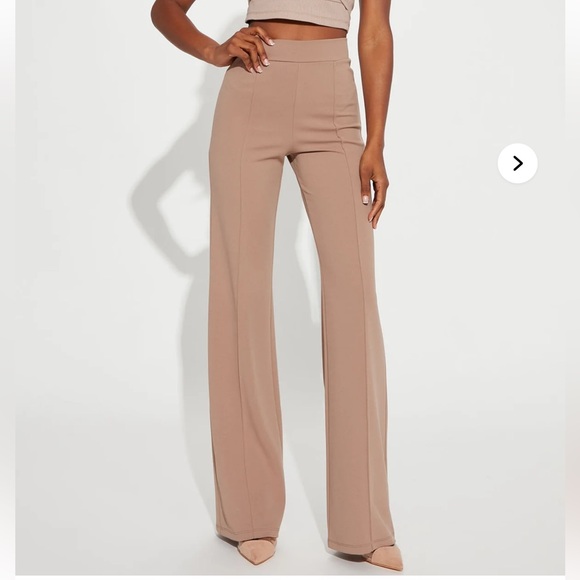 Tall Victoria High Waisted Dress Pants - Hunter and Taupe Fashion Nova - Picture 6 of 9